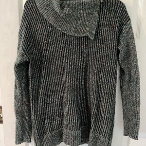Tamra Cowl Neck Zipper Detail Cotton Blend Pullover